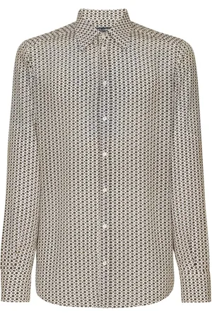 Dolce & Gabbana Seidenhemd mit geometrischem Print