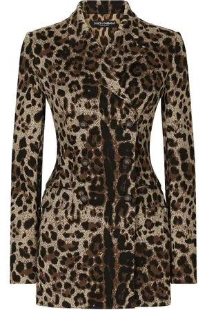 Dolce & Gabbana Doppelreihiger Blazer mit Leo-Print