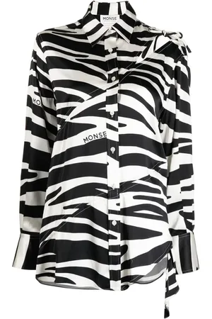 MONSE Seidenhemd mit Zebra-Print