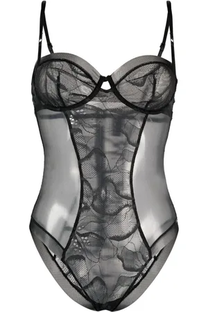 Calvin Klein Semi-transparenter Body mit Spitze