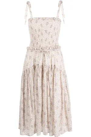 Ralph Lauren Gesmoktes Kleid mit Blumen-Print