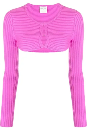 FORTE FORTE Geripptes Cropped-Stricktop