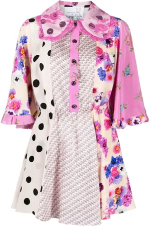 Natasha Zinko Hemdkleid mit Print-Mix