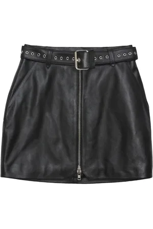 ANINE BING Gerader Lederrock