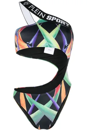 Philipp Plein One-Shoulder-Badeanzug mit Print
