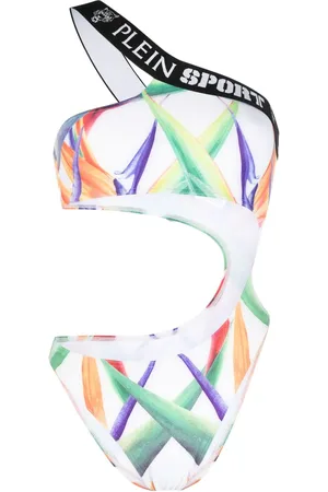 Philipp Plein One-Shoulder-Badeanzug mit Print