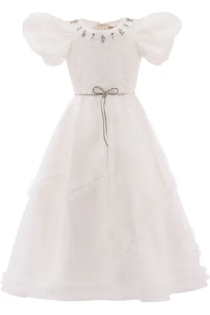 Tulleen Raineri Kleid mit Puffärmeln
