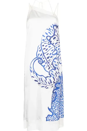 Salvatore Ferragamo Midikleid aus Seide mit Blumen-Print