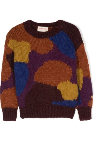 Bobo Choses Intarsien-Pullover mit Rundhalsausschnitt