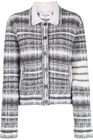 Thom Browne Karierte Jacke mit Streifen
