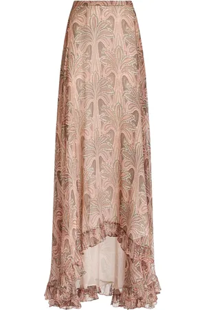Etro Maxirock aus Seide mit Palmen-Print