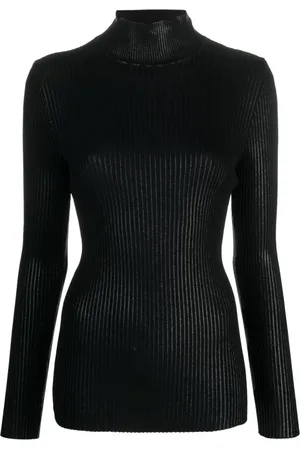 Alberta Ferretti Gerippter Pullover mit Stehkragen