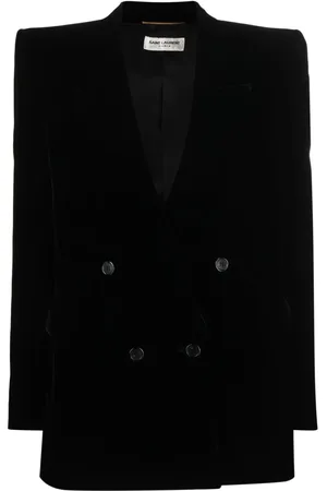 Saint Laurent Blazer in Samtoptik mit steigendem Revers