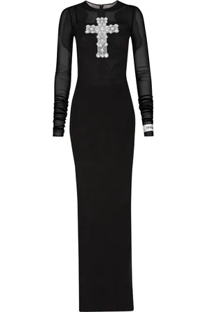 Dolce & Gabbana Tüllkleid mit Kreuz-Verzierung