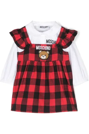 Moschino Kariertes Kleid mit Teddy