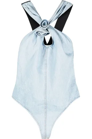 COPERNI Jeans-Body mit Blumenapplikation
