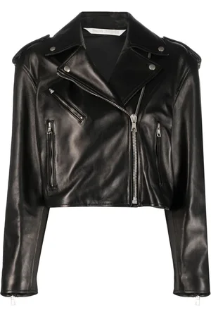 Palm Angels Lederjacke mit Reißverschluss