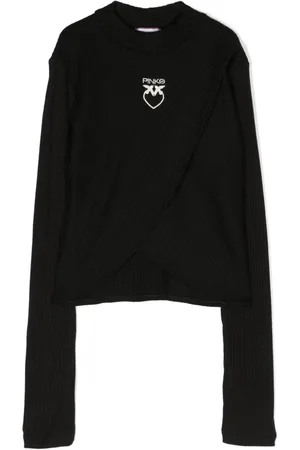 Pinko Gerippter Pullover mit Logo-Stickerei