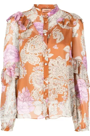 Twin-Set Gerüschte Bluse mit Blumen-Print