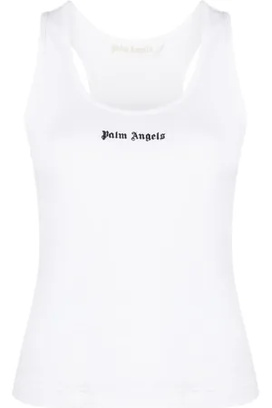 Palm Angels Geripptes Tanktop mit Logo-Print