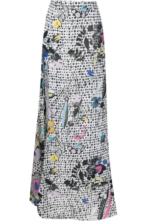 AMIR SLAMA Maxirock mit Blumen-Print