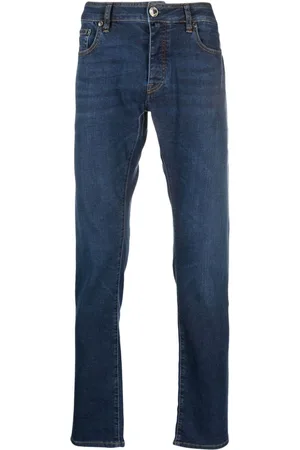 MOORER Halbhohe Straight-Leg-Jeans