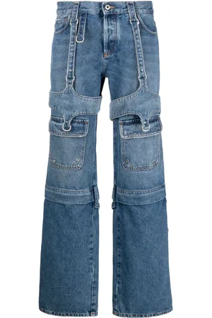 OFF-WHITE Cargo Zip Straight-Leg-Jeans