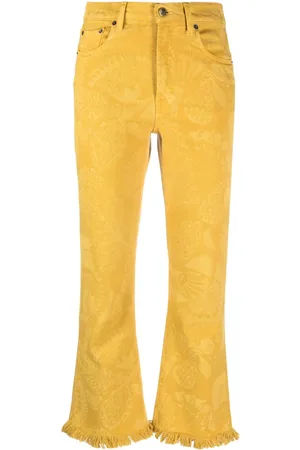La DoubleJ Cropped-Jeans mit Fransensaum