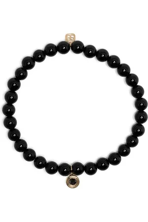 Sydney Evan Armband aus Onyx mit 14kt Gelbgoldanhänger