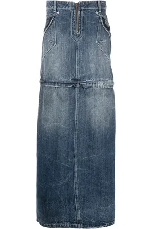 MARTINE ROSE Jeansrock mit abnehmbarem Saum