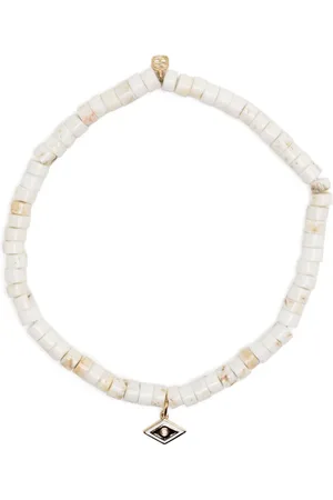 Sydney Evan Perlenarmband mit 14kt Evil Eye-Gelbgolddetail