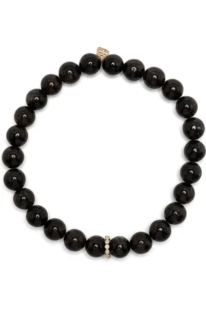 Sydney Evan Perlenarmband aus Hypersthen mit 14kt Gelbgolddetail