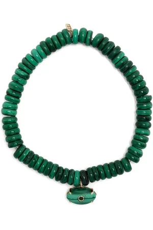 Sydney Evan Perlenarmband aus Malachit mit 14kt Gelbgolddetail