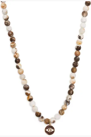 Sydney Evan Perlenkette mit Evil Eye aus 14kt Gelbgold