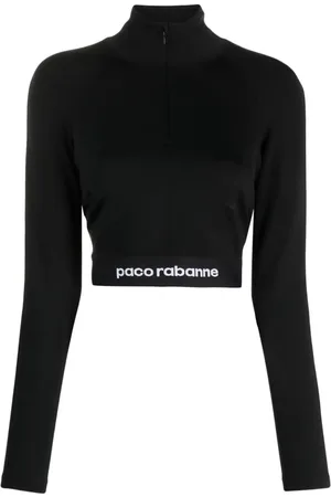 Paco rabanne Cropped-Top mit Logo-Bund