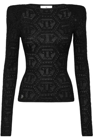 Philipp Plein Strickoberteil mit Logo-Stickerei