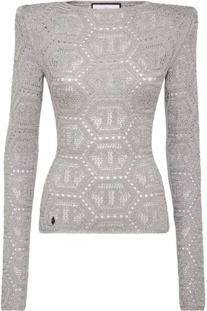 Philipp Plein Strickoberteil mit Logo-Stickerei