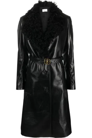 Bally Ledermantel mit Shearling-Kragen
