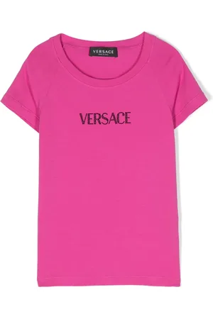 VERSACE T-Shirt mit Strass-Logo