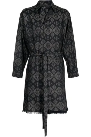 YOHJI YAMAMOTO Trenchcoat mit grafischem Print