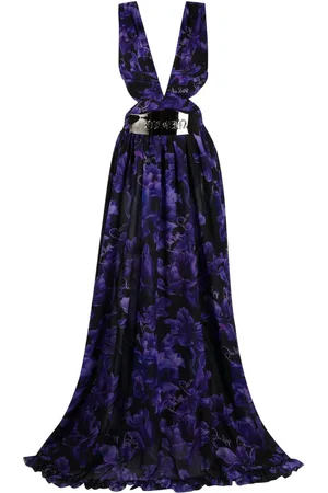 Philipp Plein Chiffon-Kleid mit Blumen-Print