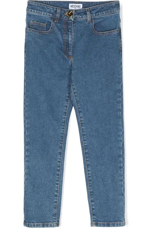 Moschino Gerade Jeans mit Logo-Stickerei