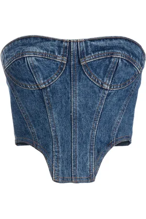 DAVID KOMA Cropped-Bustier aus Denim