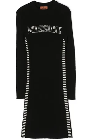Missoni Geripptes Strickkleid mit Logo