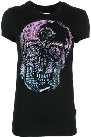Philipp Plein T-Shirt mit Kristall-Totenkopf