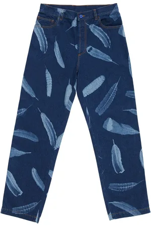 MARCELO BURLON Feathers Straight-Leg-Jeans