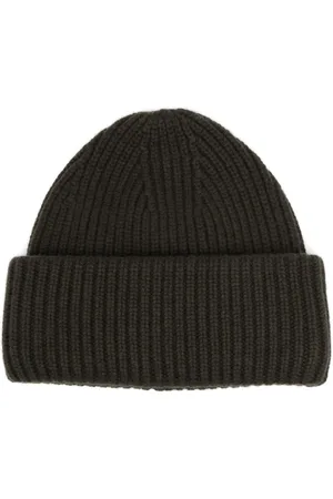 YVES SALOMON Gerippte Beanie mit Umschlag