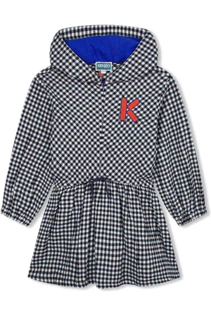 Kenzo Kariertes Kleid mit Kapuze