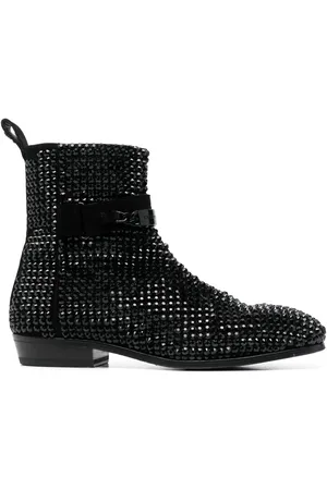 Philipp Plein Wildlederstiefel mit Kristallen