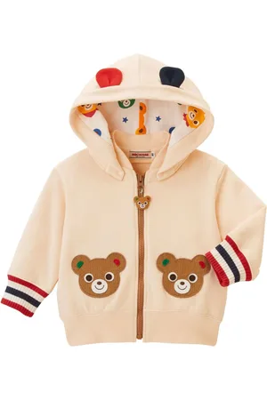 Miki House Kapuzenjacke mit Teddy-Stickerei
